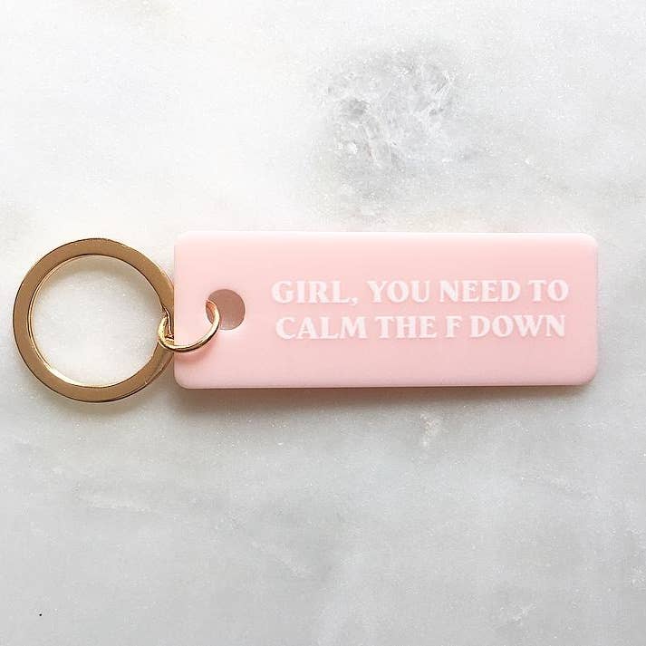 Calm Down Acrylic Lightweight and Durable Keychain for Women for wholesale by Candier