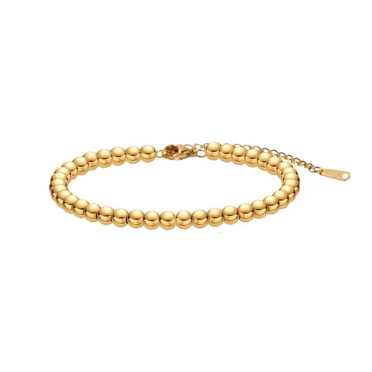 LOUIZ - Wholesale Beaded Bracelet - Gold bead bracelet 5 mm0
