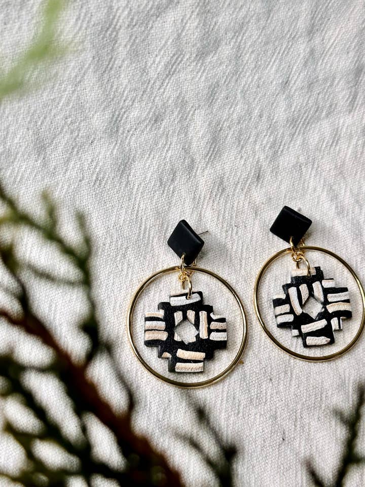 Mudcloth Inspired: Stud-Hoops for wholesale by 913onCanvas