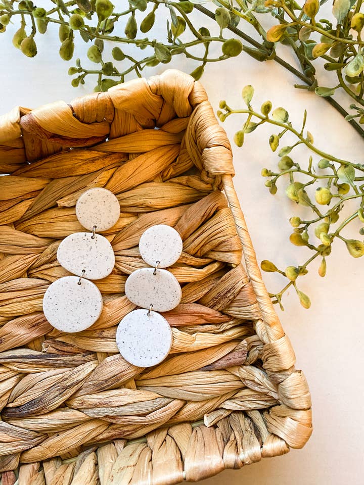 Classic White Clay Earrings | Lightweight Summer Earrings for wholesale by A Thread and A Prayer