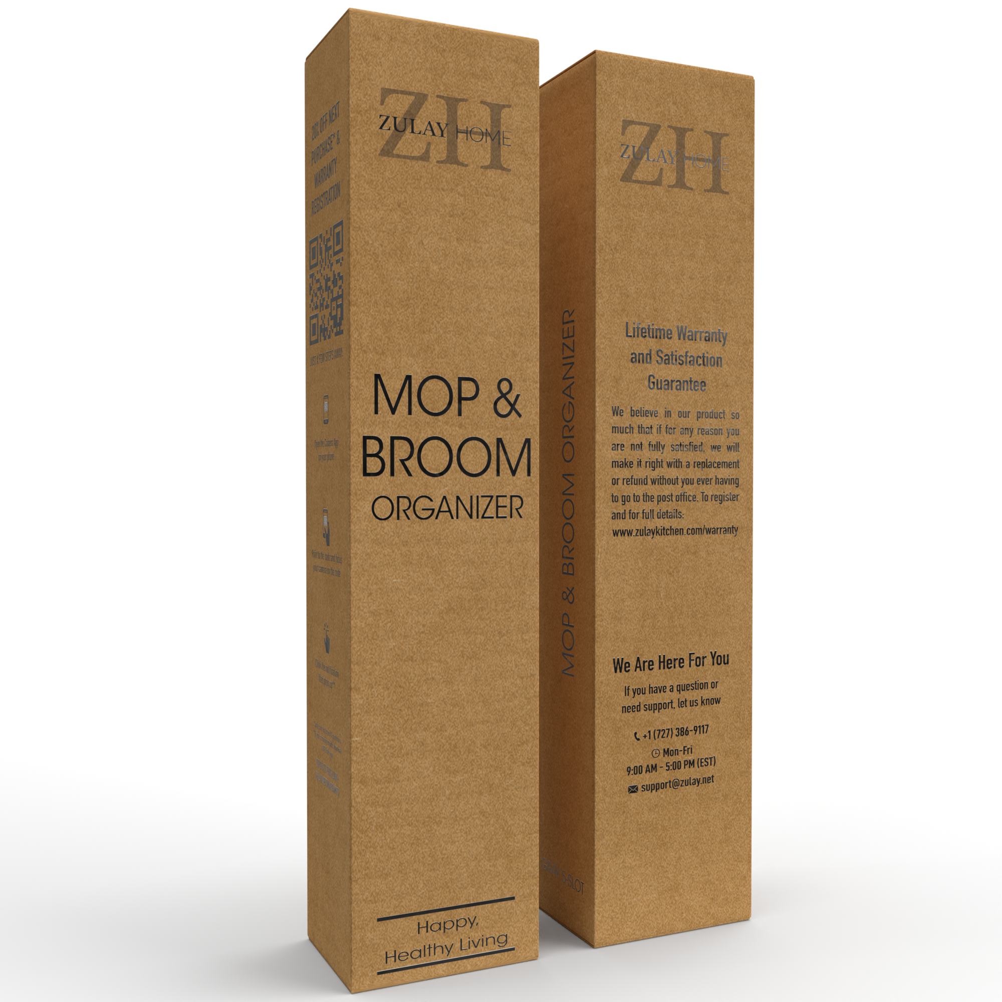 Zulay Kitchen - Wholesale Wall Hook - Mop and Broom Organizer Wall Mount 5 Slots1