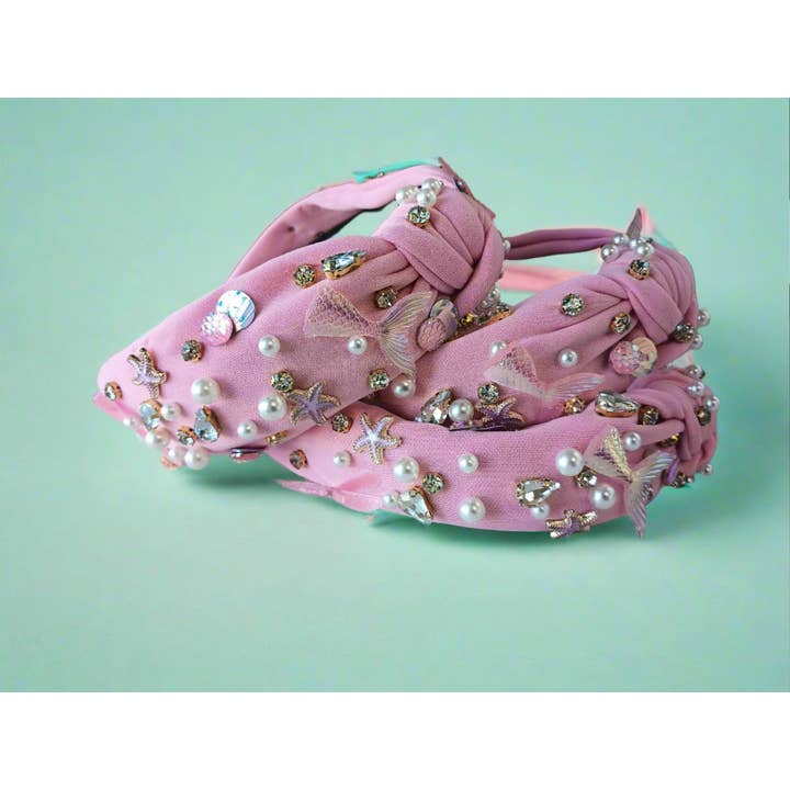 Beaded Headband - Mermaid (Pink) for wholesale by Cheeky Plum