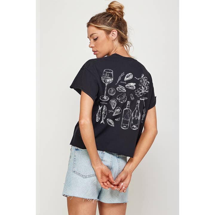 CROP TOP GRAPHIQUE VINTAGE SARDINES SOCIAL CLUB pour la vente par Illustrated Society