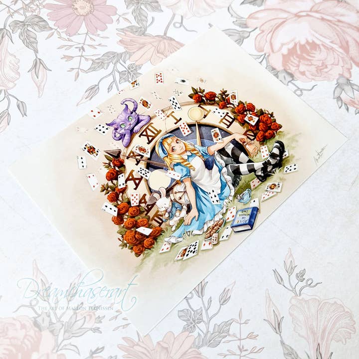 Dreamchaserart - Wholesale Postcard - Alice in wonderland postcard2