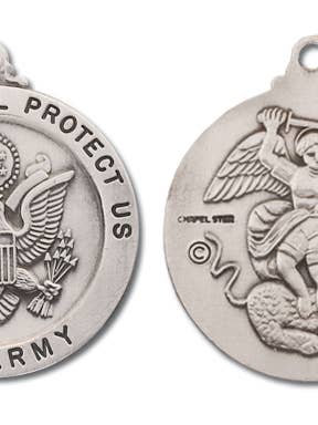 S/P St. Michael/Army Necklace for wholesale by H.J. SHERMAN COMPANY, INC.