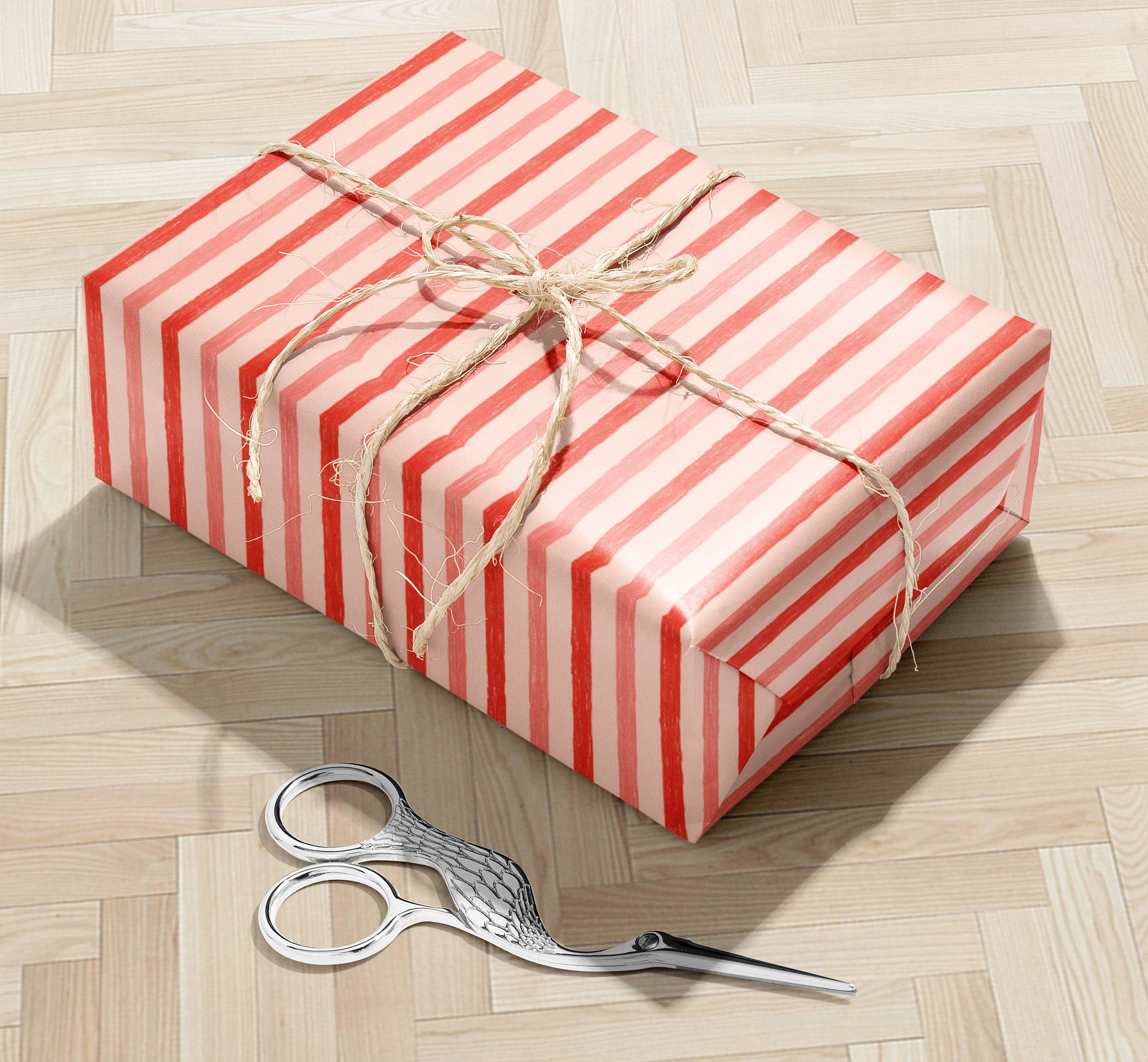 MagicMerchEmporium - Vente Rouleau de papier cadeau - Papier cadeau à rayures rouges et roses4