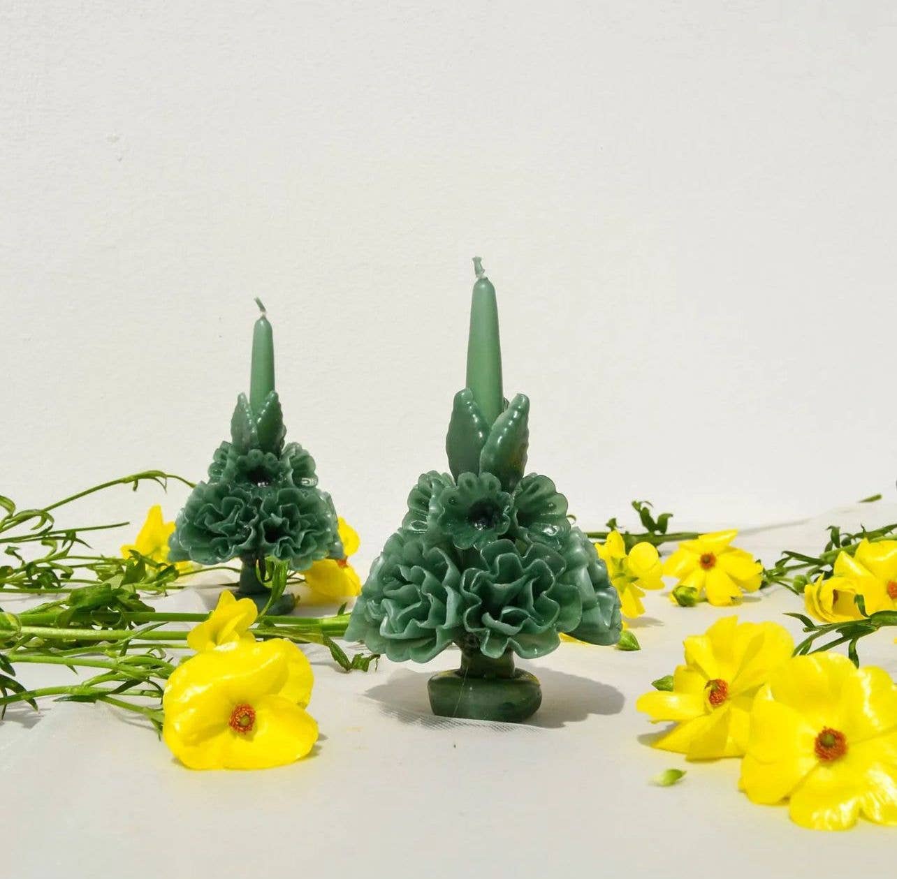 Moderno Decor - Decorative Floral Candles - Wholesale Tapered Candle/Candlestick - Jade Handmade with Beeswax Floral Taper Candle Oaxaca art5
