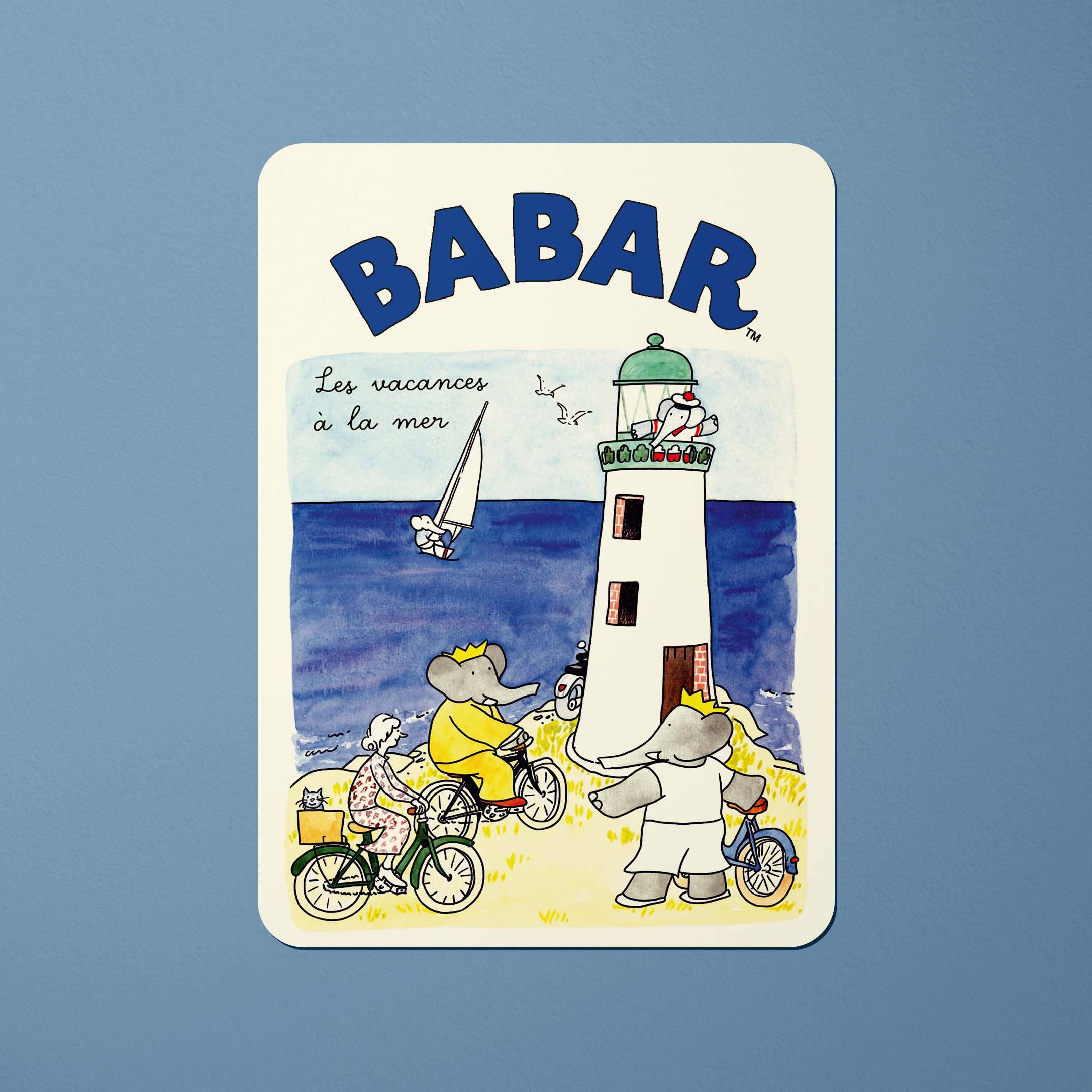 Oneart - Wholesale Postcard - Babar Postcard The Holidays at the Sea - BAB0024