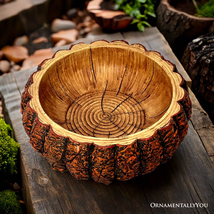 Nature's Basin Tree Bark Themed Bowl, 6" Resin Woodlandbasin Bird Bath Decor and other Purchase Wholesale garden bark. Free Returns & Net 60 Terms on Faire trending on Faire.