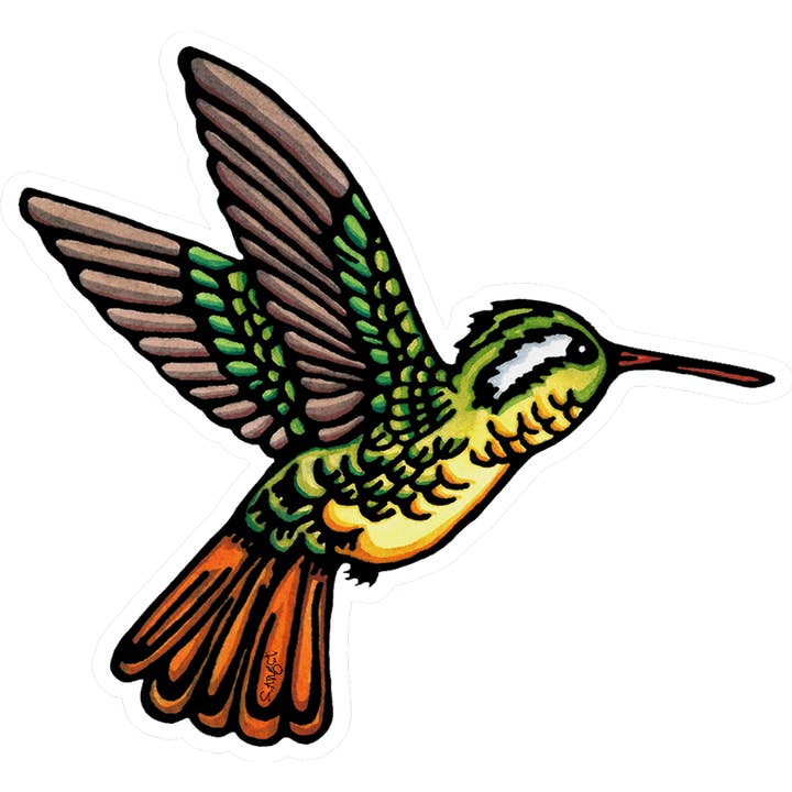 Sarah Angst Art - Wholesale Sticker - Vinyl Sticker Hummingbird1