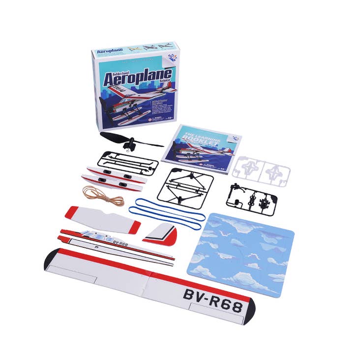 PlaySTEM - Wholesale Toy Plane - Kids - DHC-2 Beaver - Classic Series, Rubber Band Airplane Science
