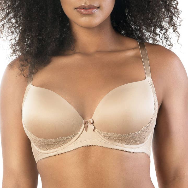 PARFAIT Casey 2801 Women's Wired Padded Plunge Seamless T-shirt Bra - E. Nude for wholesale by PARFAIT