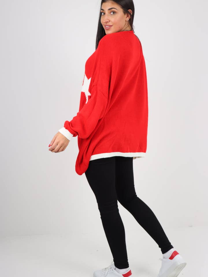 Miss Bold – wholesale Tunic sweater – Women’s – Italian Oversized Star Print Long Sleeve Jumper43