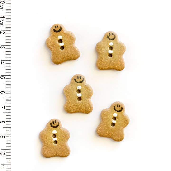 Handmade Gingerbread Cookie Sewing Buttons for wholesale by Incomparable Buttons
