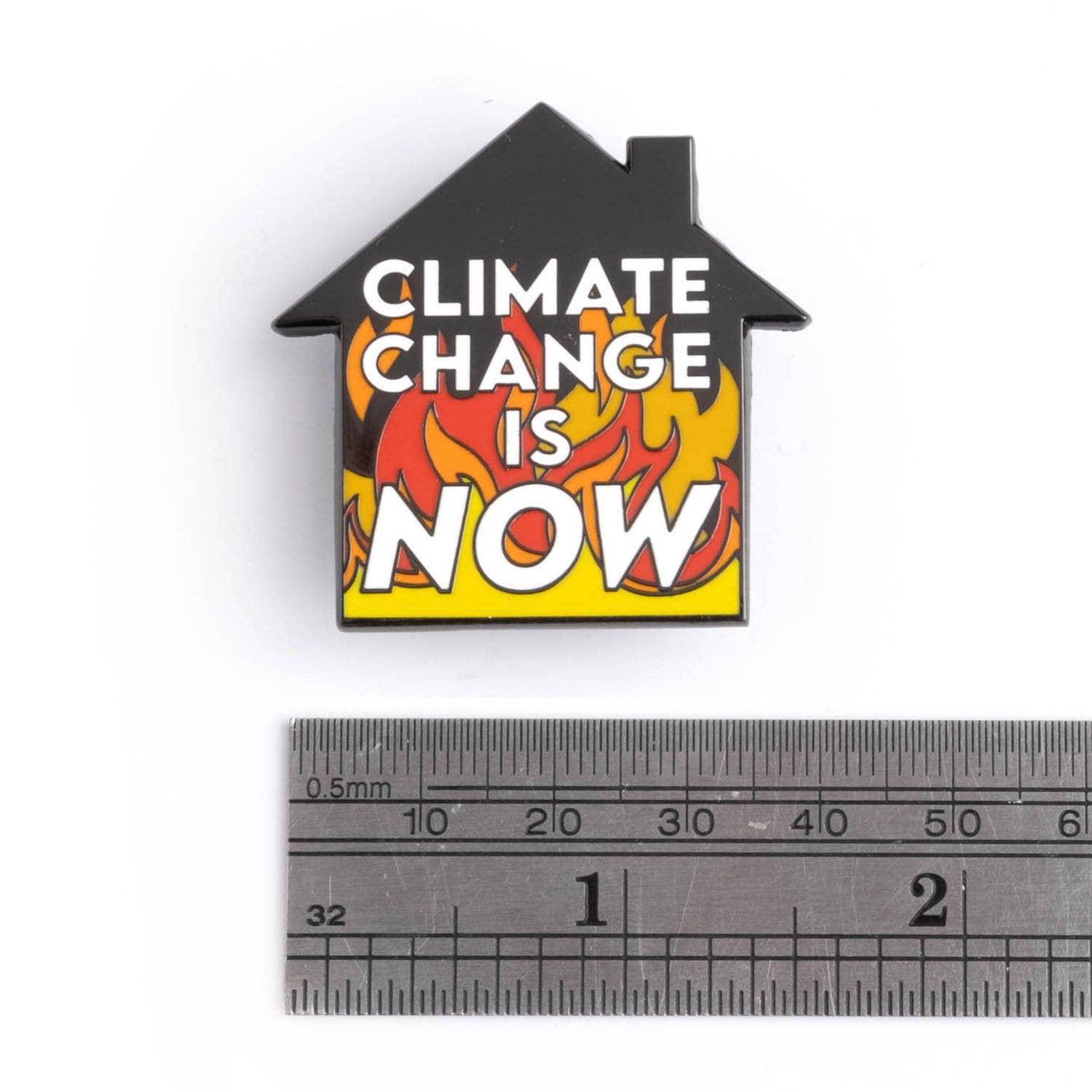 Dissent Pins - Wholesale Lapel Pin/Button - Climate Change is Now - Fire Pin1