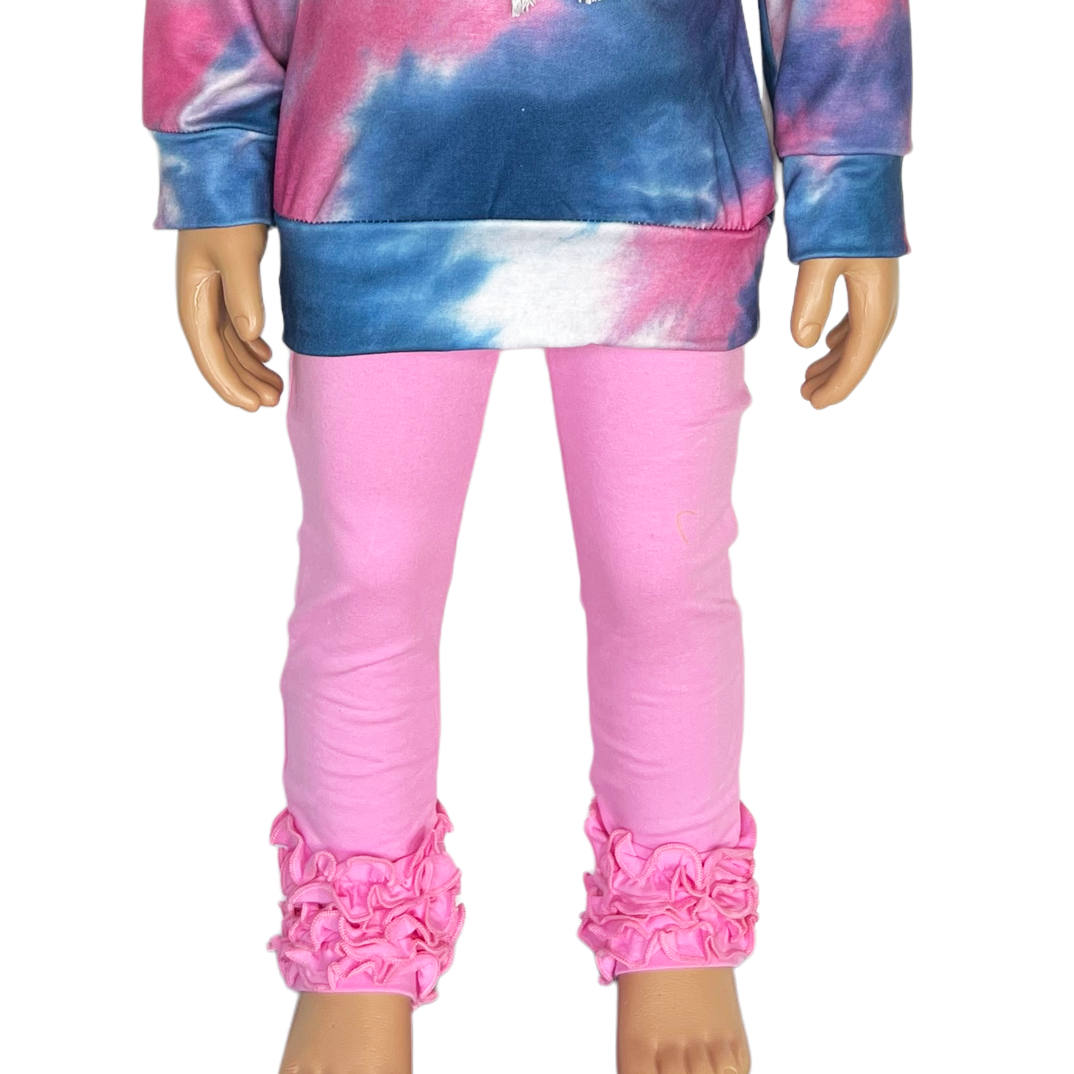 AnnLoren - Wholesale Fashion Leggings - Kids - Girls Soft Pink Ruffled Butt Leggings Kids Toddler Clothes2