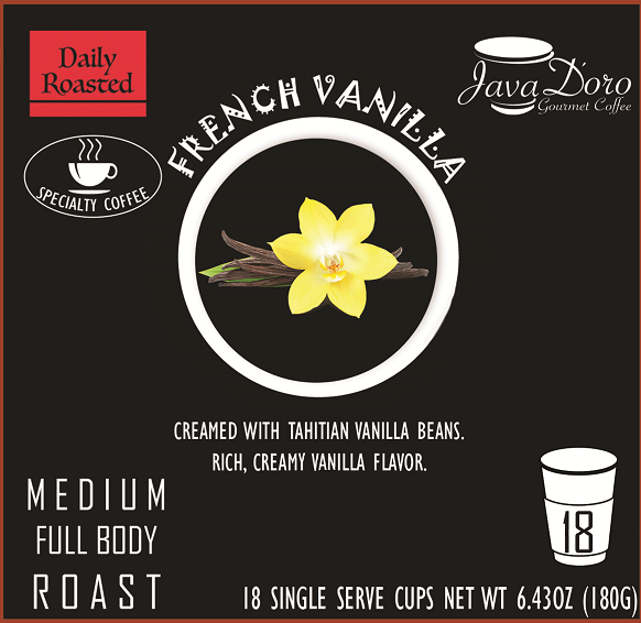 Java Doro - Wholesale Ground Coffee - French Vanilla Flavored Coffee Pods - 18 Count2