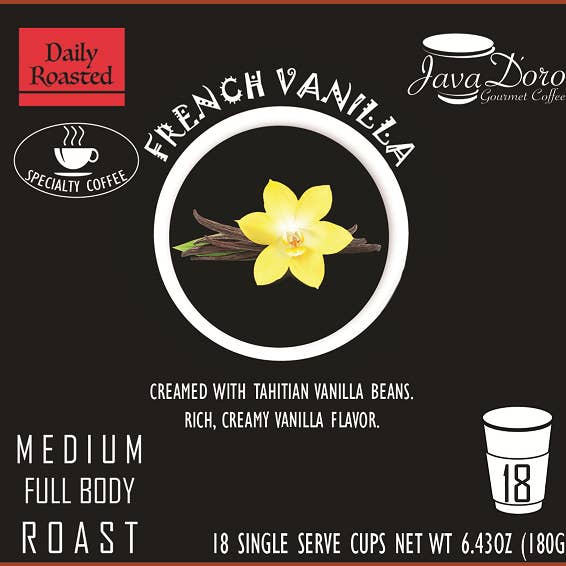 Java Doro - Wholesale Ground Coffee - French Vanilla Flavored Coffee Pods - 18 Count2