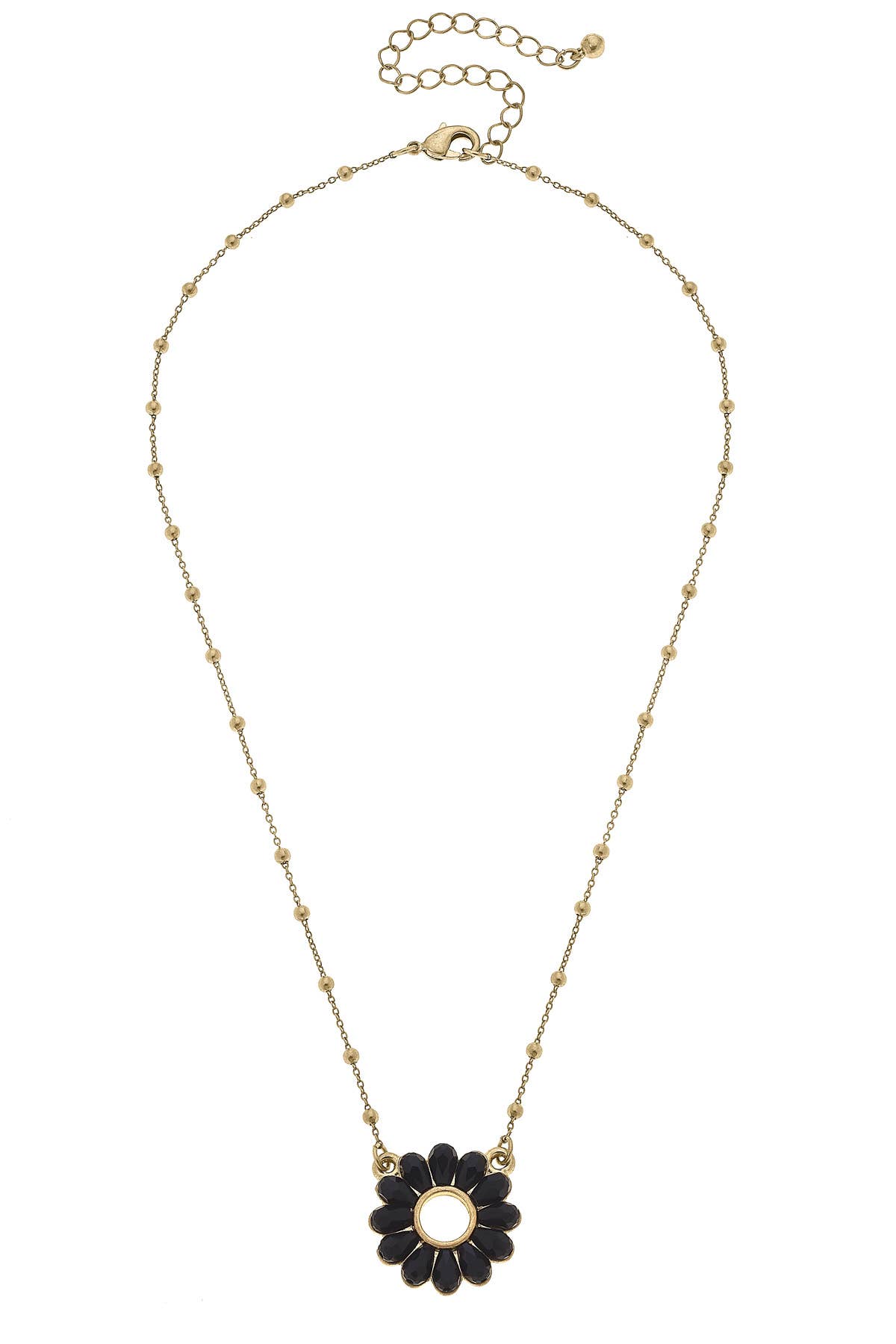 Canvas Style – Großhandel Kette mit Anhänger/Charm – Faye Halskette mit filigranen Glasblumen1