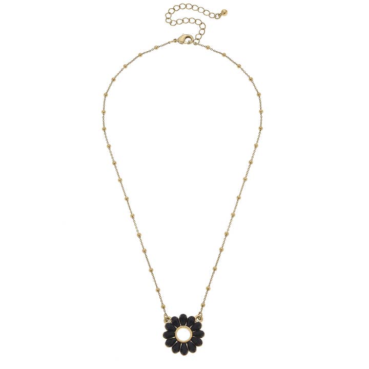 Canvas Style – Großhandel Kette mit Anhänger/Charm – Faye Halskette mit filigranen Glasblumen1