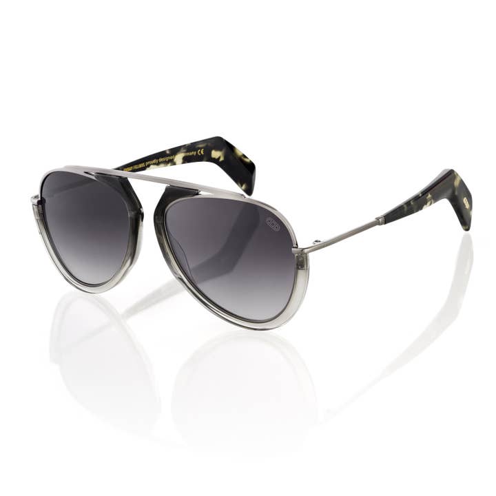'SURI' Designer Sunglasses in Grey Gradient/Black/Gunmetal for wholesale by FRIDAY FELLOWS