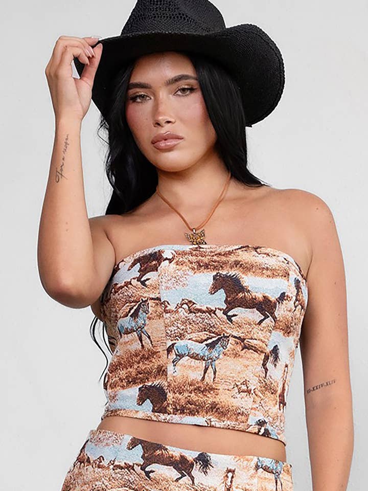 Multi Colored DJANGO CT Tapestry Corset Top for wholesale on Faire