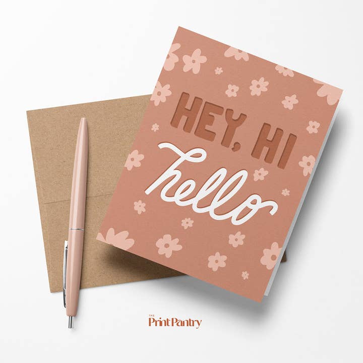 The Print Pantry - Wholesale Everyday Greeting Card - Hey, Hi, Hello Greeting Card1