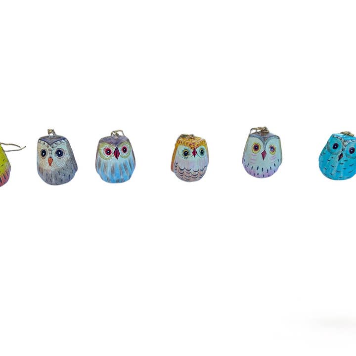 Owl Ornament Paper Mache for wholesale by Hopes Unlimited