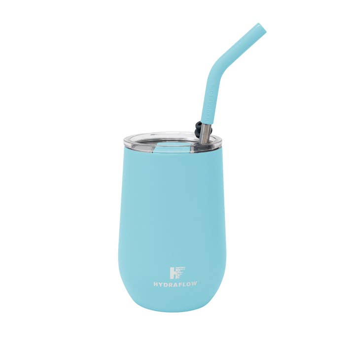 HYDRAFLOW - Wholesale Insulated Mug/Tumbler - 14 OZ - SOUL WINE TUMBLER W/ STRAW - EVERYDAY