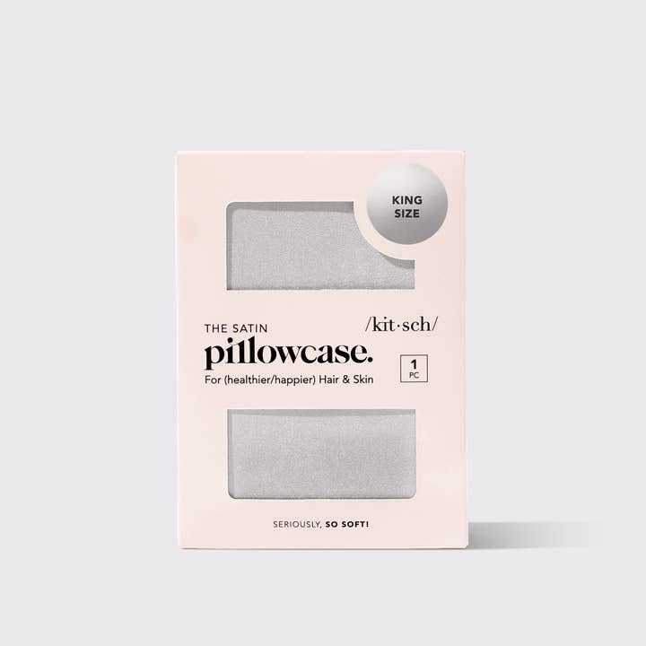 KITSCH - Wholesale Silk/microfibre haircare - Satin Pillowcase King - Silver5