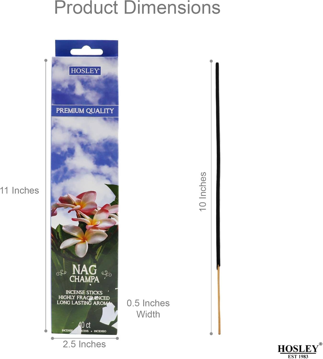 Hosley - Vente Encens - Lot de 6 bâtonnets d'encens Hosley® Nag Champ1