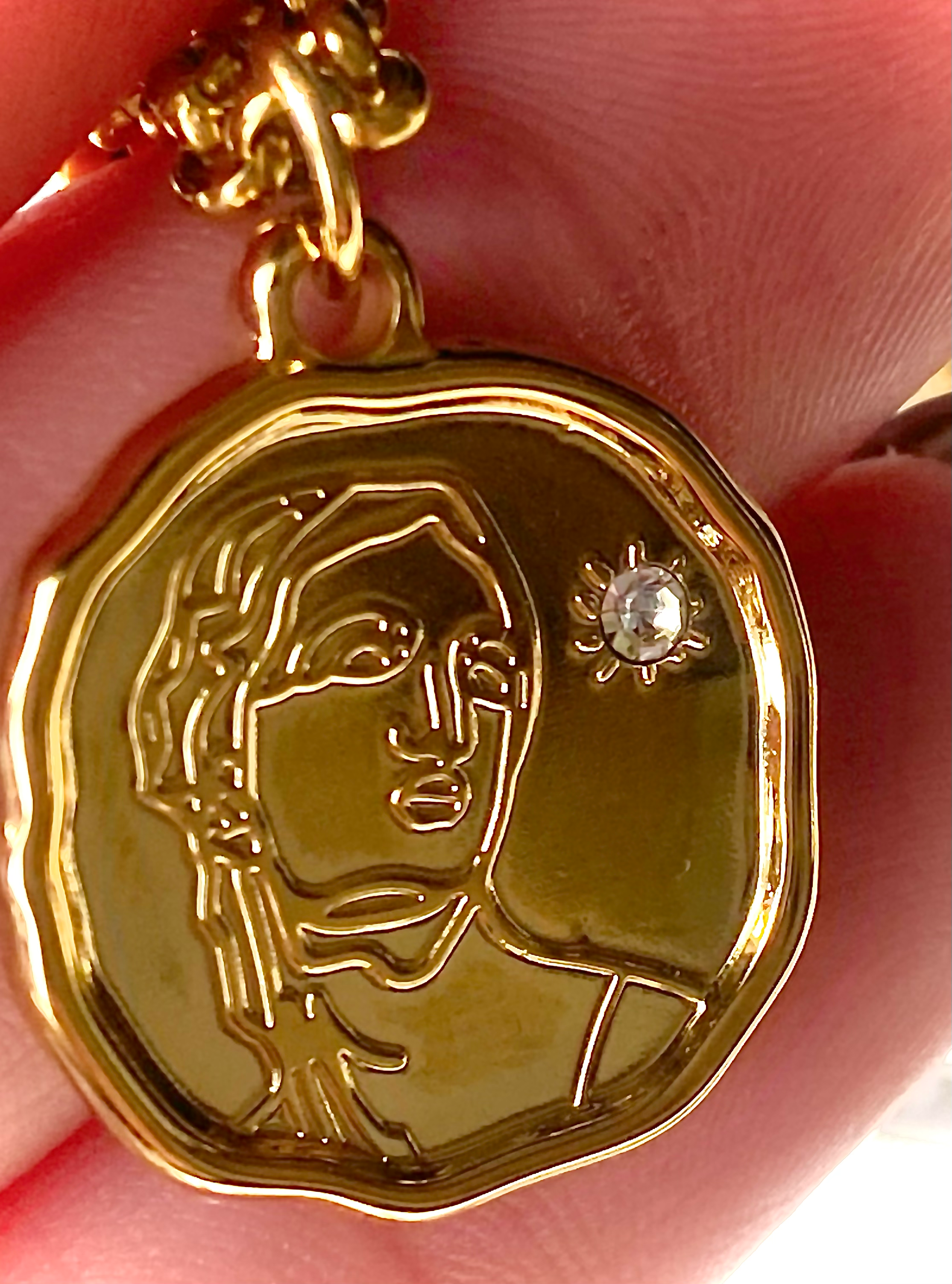 HoopLa - Wholesale Pendant/Charm Necklace - Goddess Coin Collection Waterproof 14K Gold Necklace8