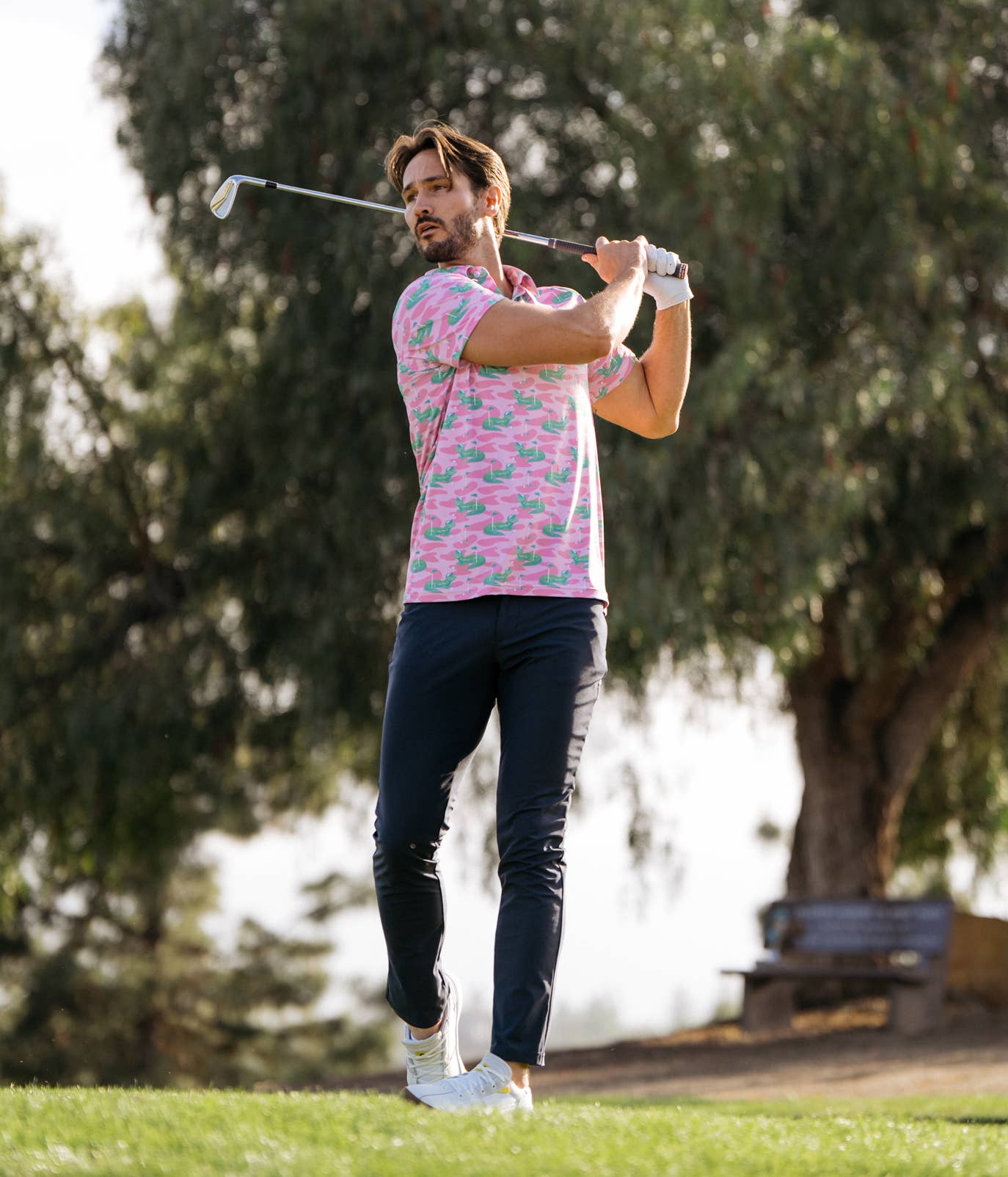Tipsy Elves – wholesale Pikétröja – Herr – Gator Golfer Rosa Golfpikétröja - Roliga Golfkläder för Män3