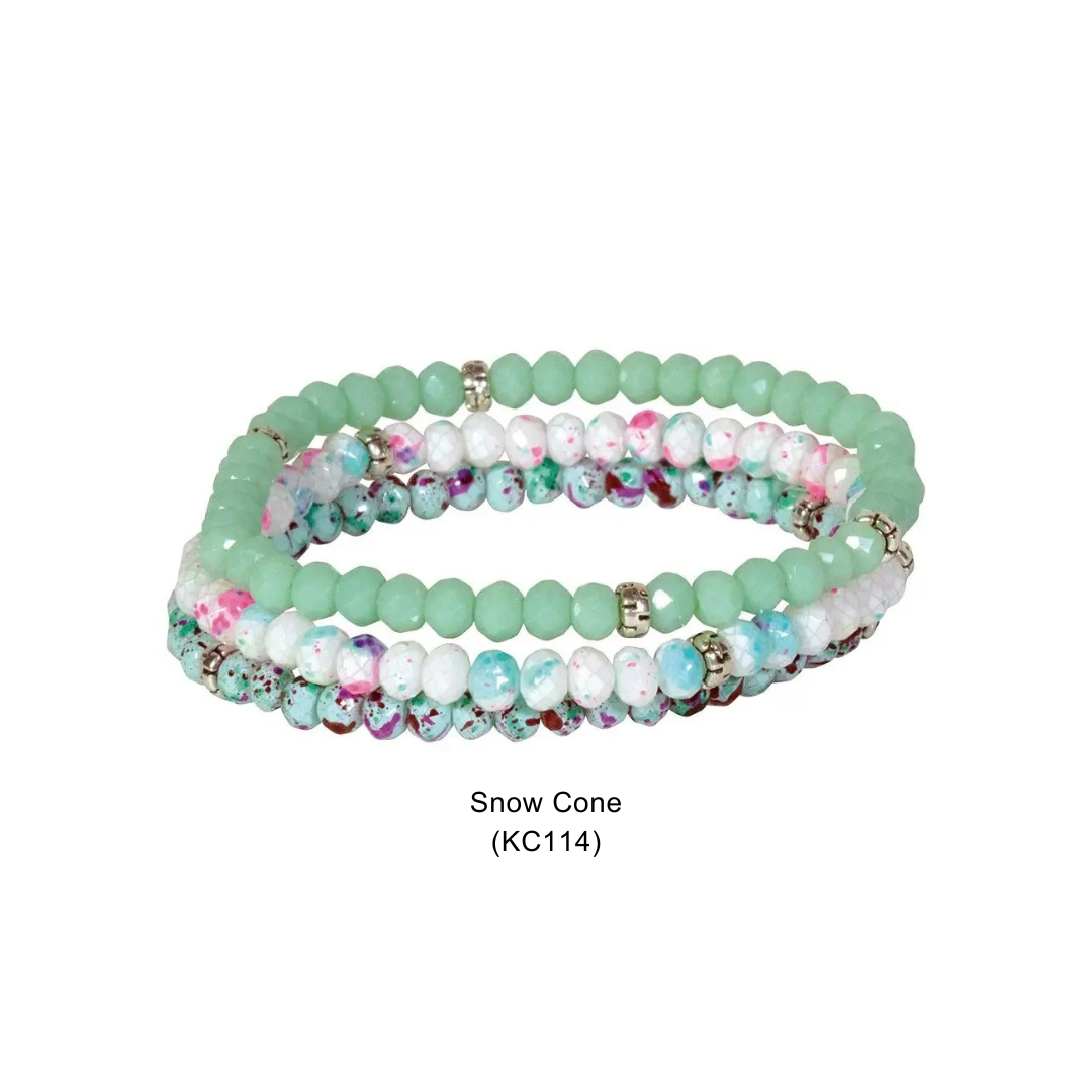 My Fun Colors - Wholesale Beaded Bracelet - Kids - Kids Crystal Girls Stretch Bracelets, Set 310