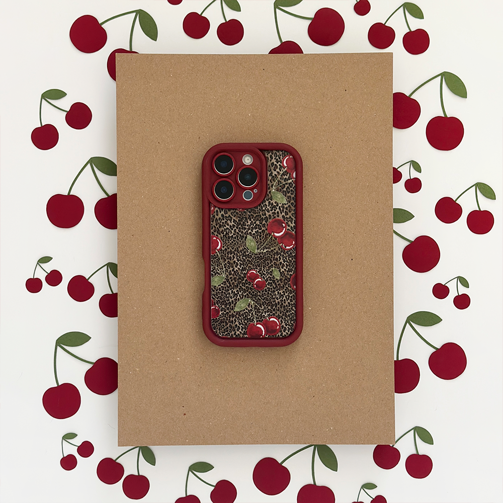 Coconut Lane - Wholesale Phone Case - Women's - Leopard Cherries Phone Case1