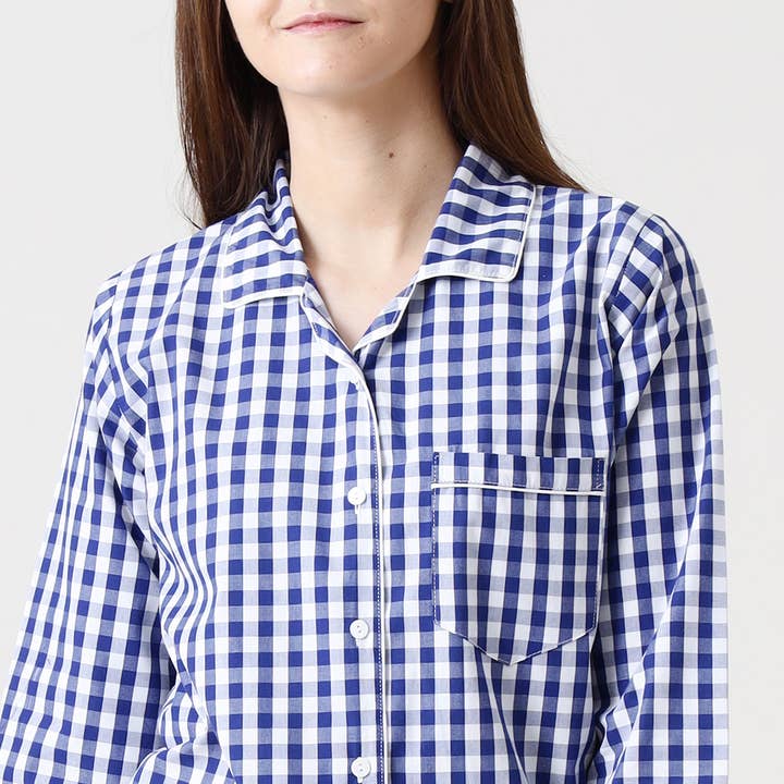 Little West Street - Wholesale Sleepwear Set - Women's - Women Classic Navy Gingham Pajama Set