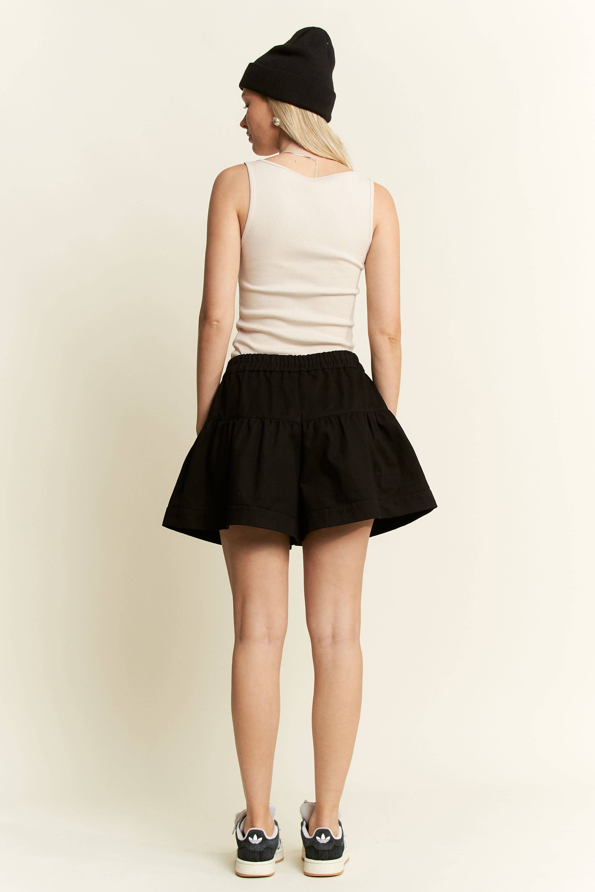 JADE BY JANE - Wholesale Shorts - Women's - SOLID HIGH WAIST RUFFLE PANTS1