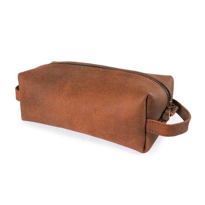 The Master Tanners - Wholesale Toiletry Bag - Men's - Leather Toiletry Bag Hanging Dopp Kit Men's Shaving Bag