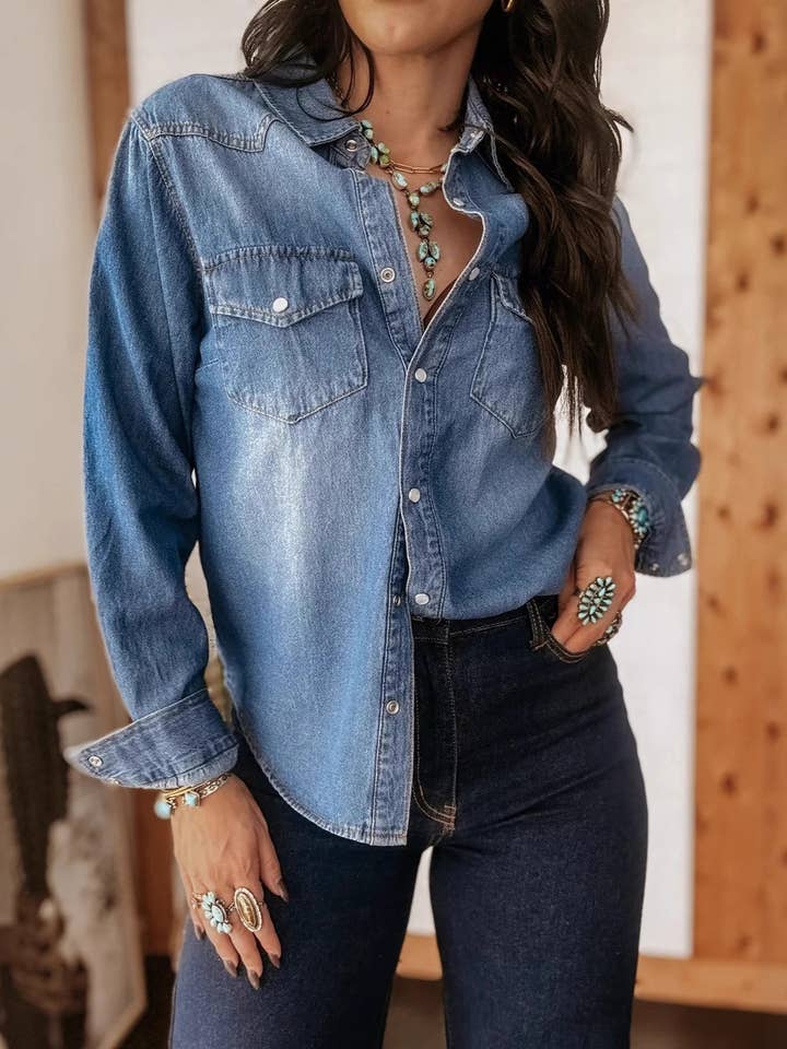 Denim Western Vintage Style Lapel Collar Shirt and other Purchase Wholesale jbd denim. Free Returns & Net 60 Terms on Faire trending on Faire.