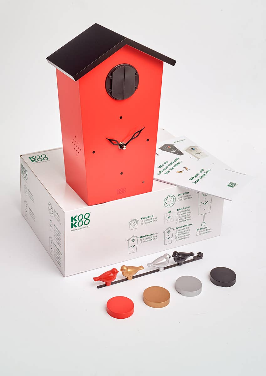 KooKoo GmbH - Wholesale Wall Clock - KOOKOO BirdHouse (black, white, blue, copper, teal, red)13