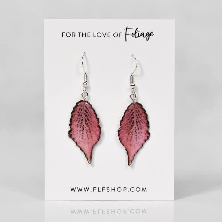 Fittonia Frankie Plant Earrings | Leaf Earrings for wholesale by For the Love of Foliage