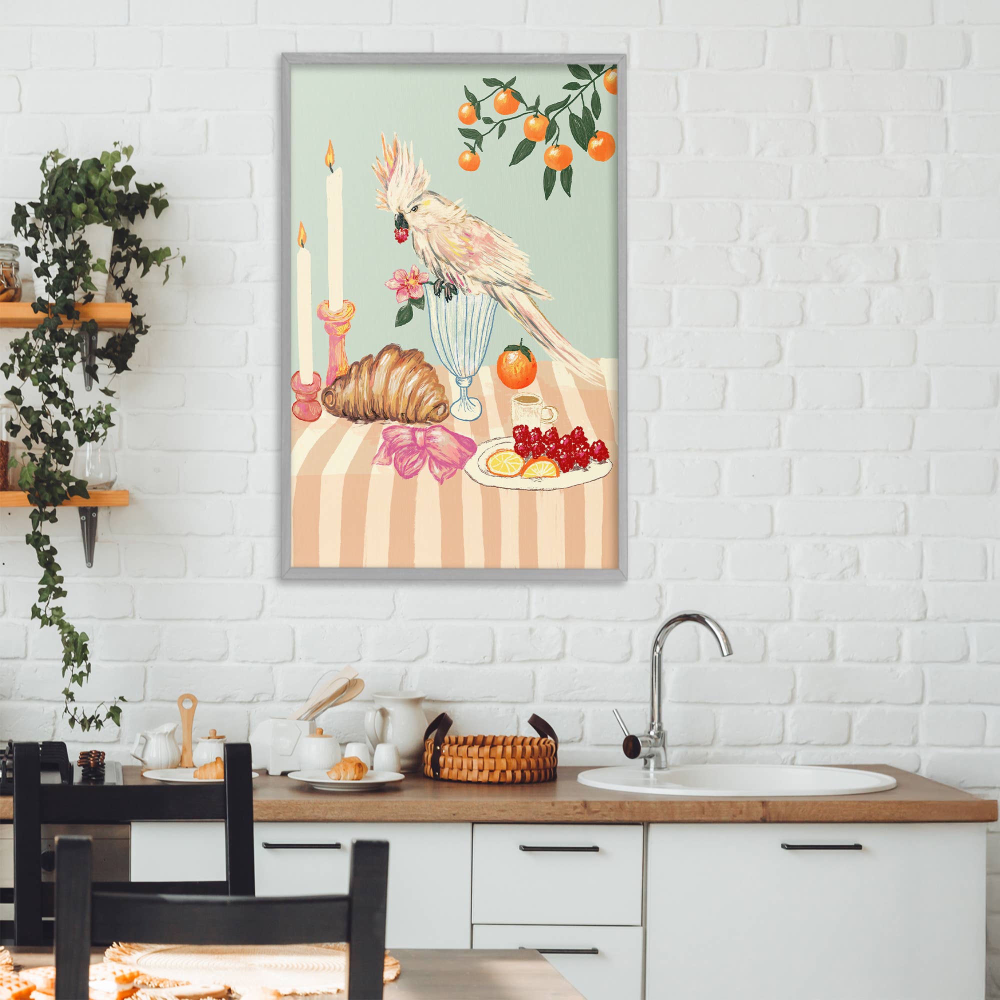 Stupell Industries - Vendita all'ingrosso Cartello da parete - Colazione con Calopsite Uccello Incorniciato Giclée15