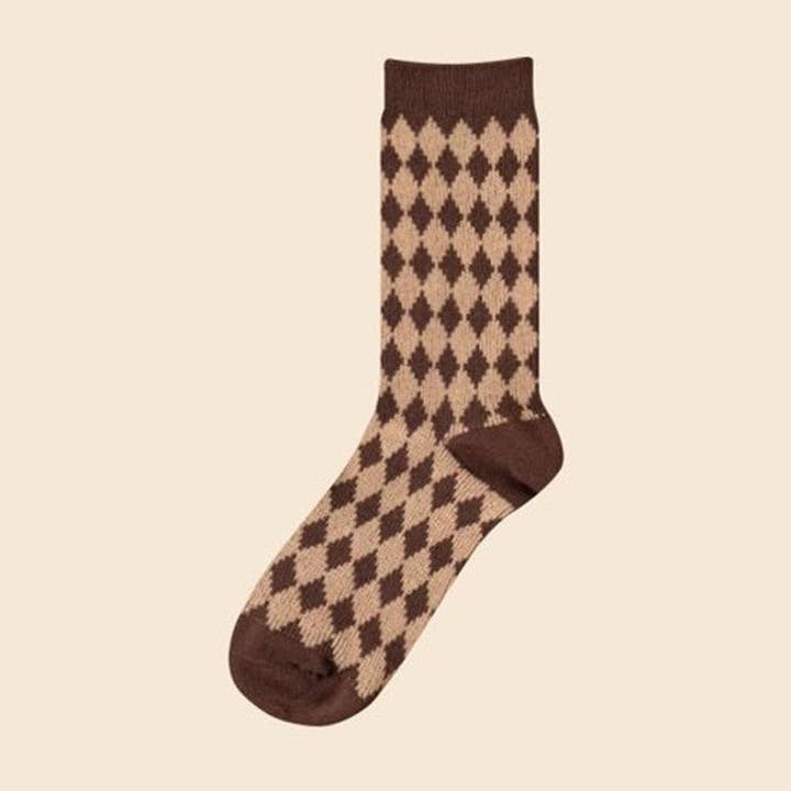 Sheer Trend - Wholesale Socks - Women's - Vintage Geometric Print Mid Calf Socks7