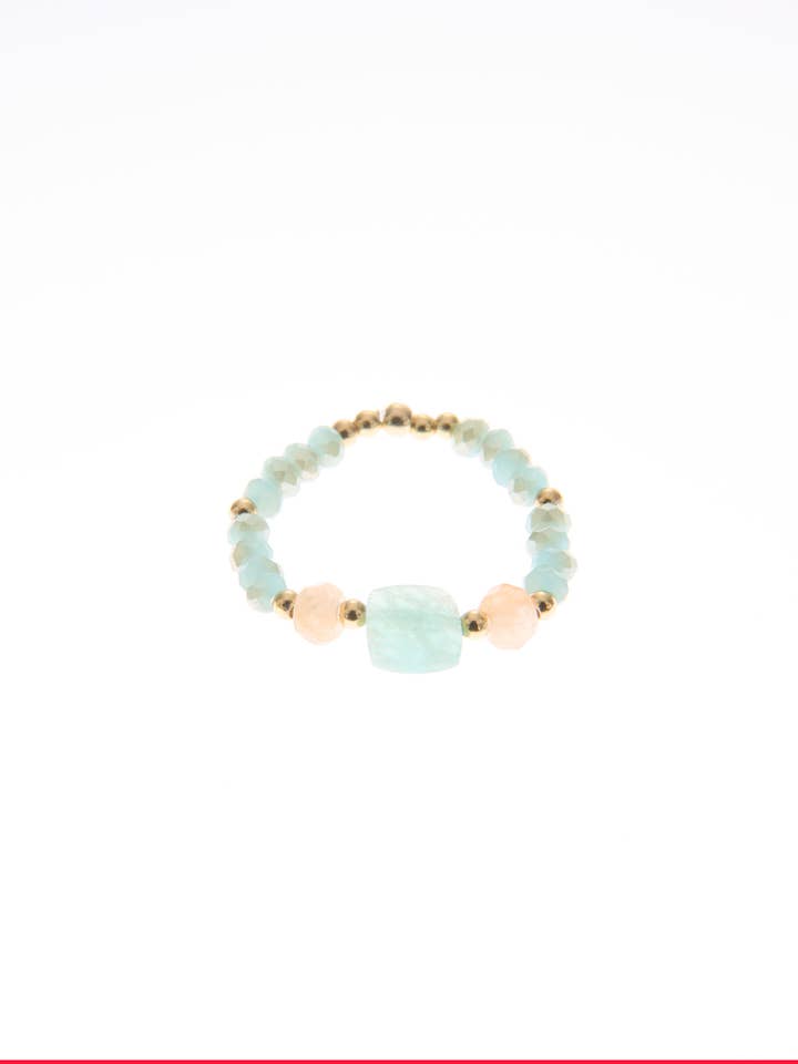 Anillo de amazonita facetada para venta al por mayor de samsara collection
