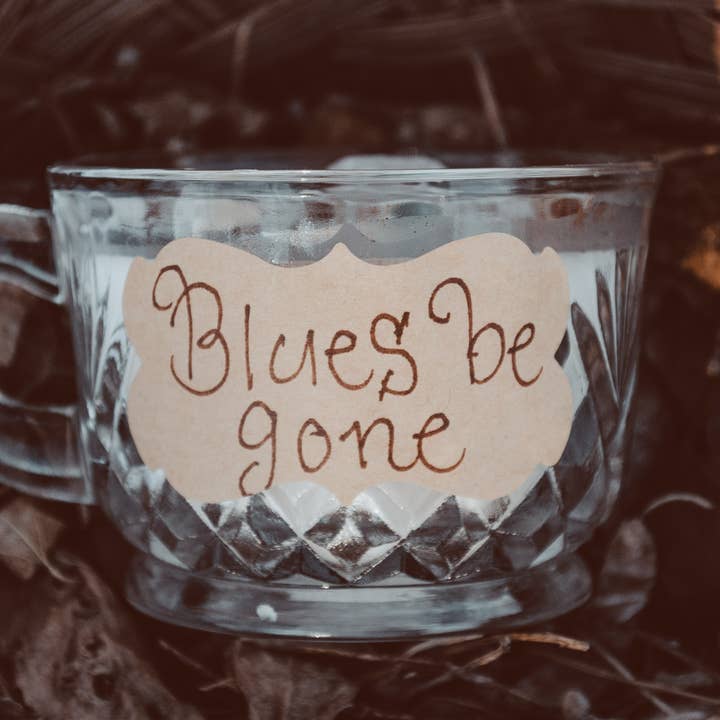 Blues Be Gone spell candle for wholesale by Witchy Wix