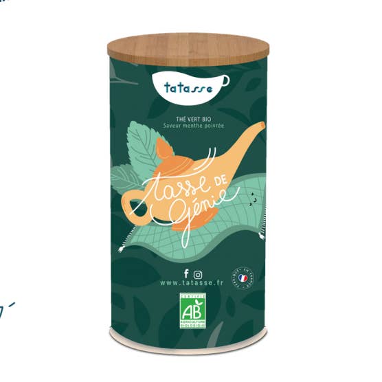 Tasse de Génie - Thé vert BIO saveur menthe poivrée pour la vente par Tatasse