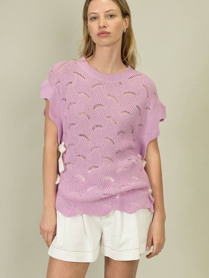 Chaleco de Punto con Volantes OSW1027 para venta al por mayor de Heyson