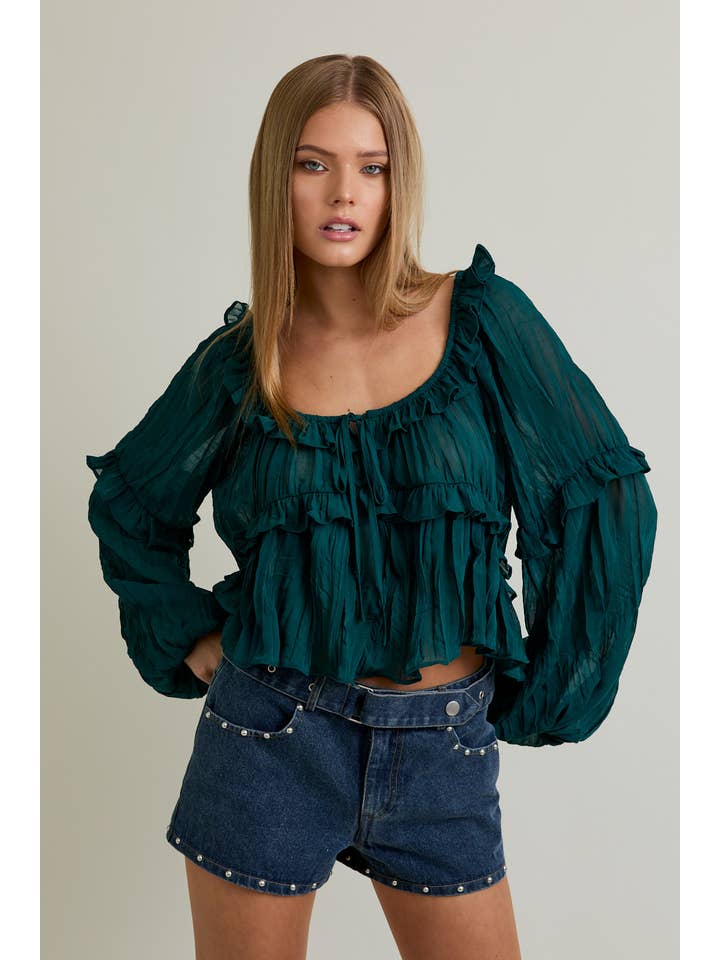 LE LIS - Vente Chemisier – femme - CHEMISIER À ENCOLURE DÉGAGÉE ET VOLANTÉ26