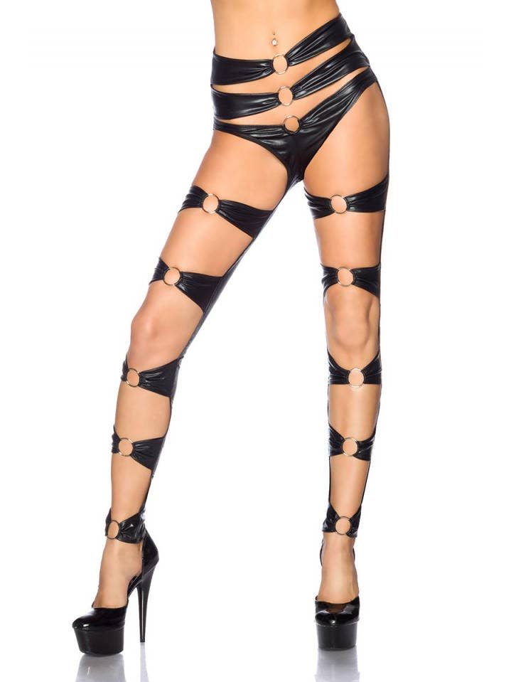 Black Wetlook Gogo Leggings by Saresia for wholesale on Faire