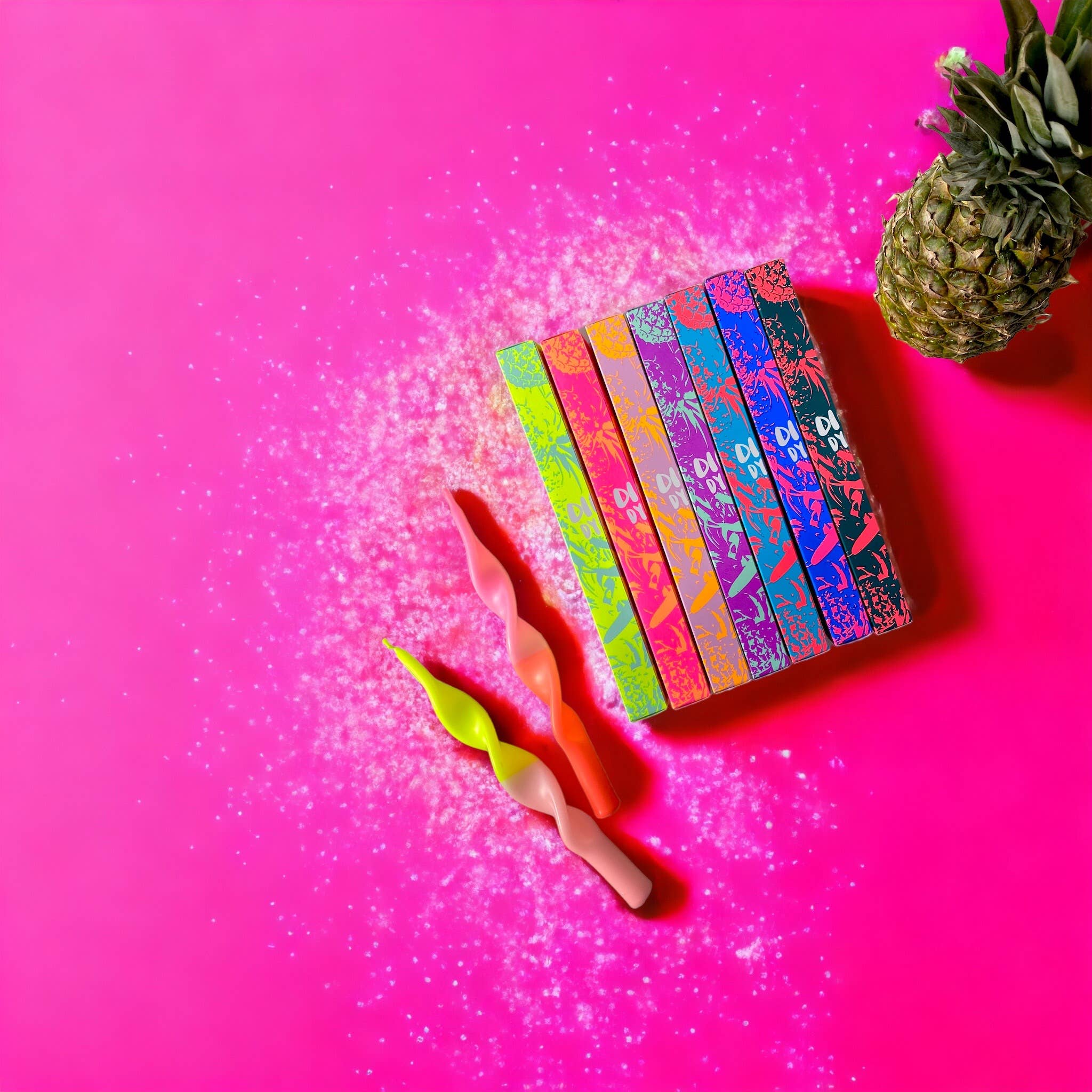 Pink Stories – Engroshandel Stearinlys/lysestage – Dip Dye krøllede stearinlys, Miami Edition pink